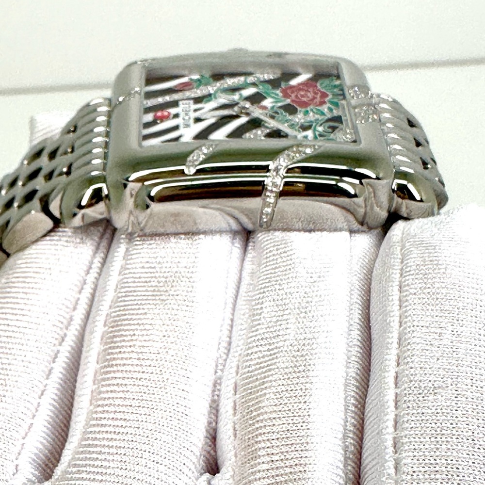 MICHELE: Deco Safari Zebra Rose Diamond Watch - Picture 4 of 12